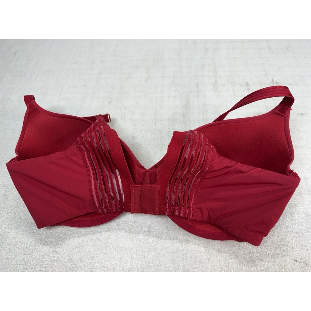 Le Mystere 32DDD Red Underwire Bra Lightly Lined Adjustable Straps - Picture 4 of 7